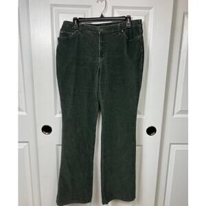 St. John's Bay Women's Stretch Green Courdoruy Bootcut Pants Size 10